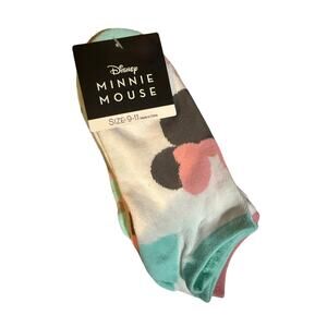 NWT Disney Minnie Mouse 5-Pair No-Show Socks 9-11